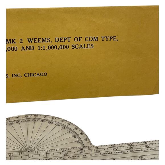 Vintage Weems Aircraft Plotter Mark II 1952 Navigation Tool with Case - Picture 8 of 8